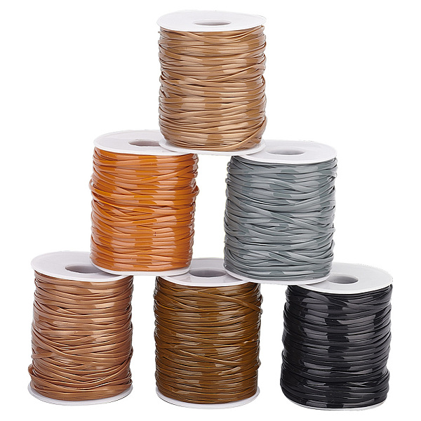 

PandaHall PH 300m Flat Lanyard String, 6 Colors Plastic Lacing Cord Gimp String Brown Theme PVC String for Jewelry Bracelet and Lanyard..., Multicolor