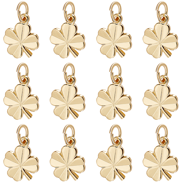 

PandaHall Beebeecraft 40Pcs Brass Charms, Clover, Cadmium Free & Nickel Free & Lead Free, Real 18K Gold Plated, 11x9x1mm, Hole: 3mm Brass...