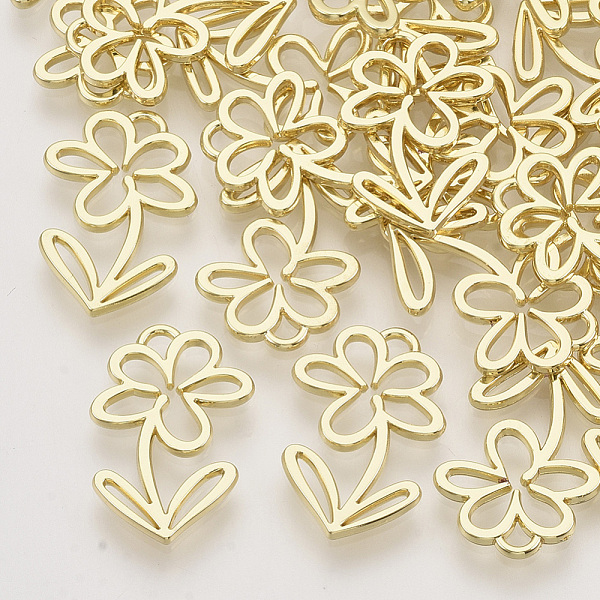 

PandaHall Rack Plating Alloy Open Back Bezel Pendants, For DIY UV Resin, Epoxy Resin, Pressed Flower Jewelry, Flower, Light Gold...