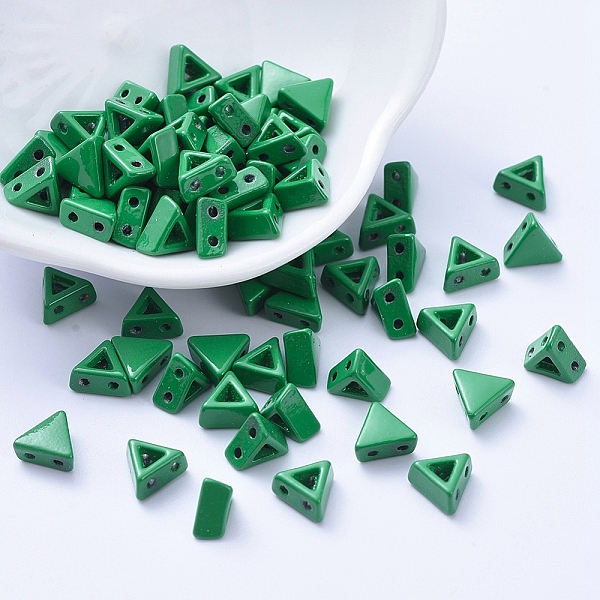 

PandaHall Spray Painted Alloy Multi-Strand Links, For Tile Elastic Bracelets Making, Triangle, Green, 7x6.3x3.5mm, Hole: 0.8mm Alloy...