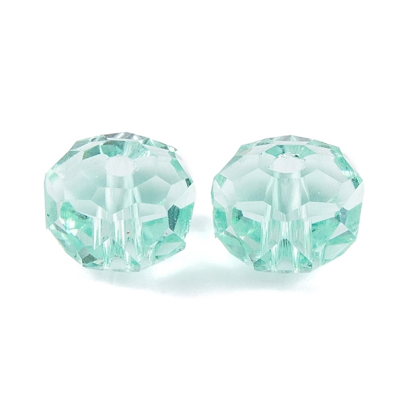

PandaHall Transparent Glass Beads, Faceted, Rondelle, Chrysolite, 8x5mm, Hole: 1.2mm Glass Rondelle Green