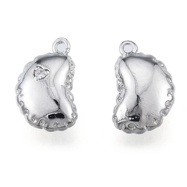 

PandaHall Brass Micro Pave Clear Cubic Zirconia Charms, Cadmium Free & Nickel Free & Lead Free, Bean, Real Platinum Plated, 13x7.5x4mm, Hole...