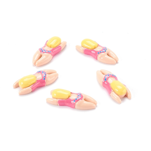 

PandaHall Resin Cabochons, Swimming Girl, Yellow, 29x11x7mm Resin Human Yellow