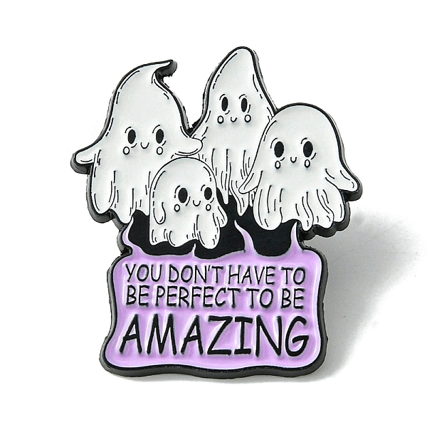 

PandaHall Black Alloy Brooches, Enamel Pins, for Backpack Clothes, Ghost, 30x26x1.5mm Alloy Ghost