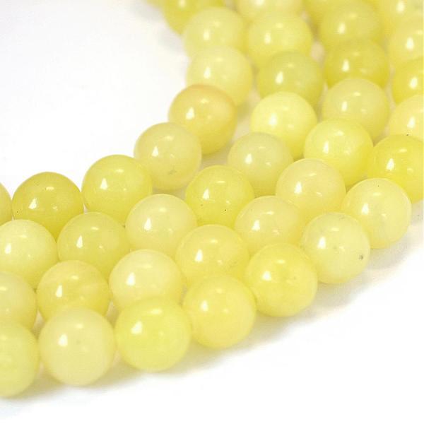 

PandaHall Natural Lemon Jade Round Bead Strands, 6~6.5mm, Hole: 1mm, about 63pcs/strand, 15.5 inch Lemon Jade Round