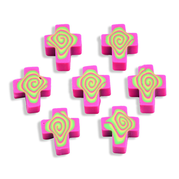 

PandaHall Handmade Polymer Clay Beads, Cross, Pearl Pink, 12x10x4.5mm, Hole: 1.6mm Polymer Clay Cross
