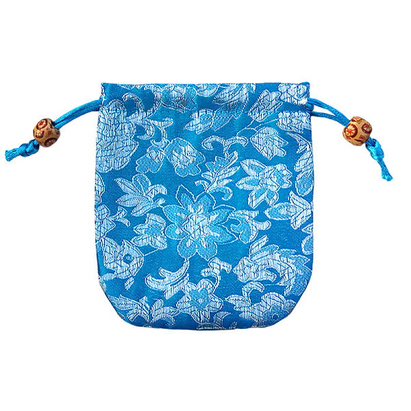 

PandaHall Chinese Style Flower Pattern Satin Jewelry Packing Pouches, Drawstring Gift Bags, Rectangle, Deep Sky Blue, 10.5x10.5cm Cloth...