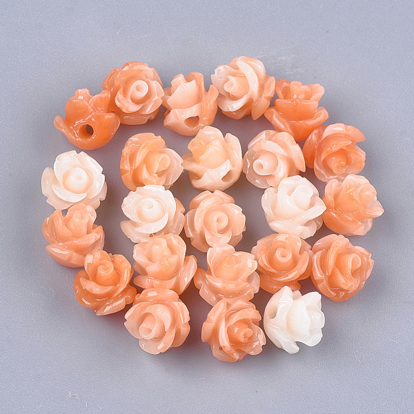 

PandaHall Synthetic Coral Beads, Dyed, Flower, Coral, 6~7x6~7mm, Hole: 1.2mm Synthetic Coral Flower Red