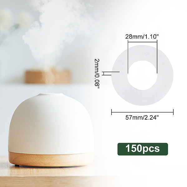 

PandaHall PH 150pcs Round Aroma Pads Aromatherapy Refill Pads 2.2" Unscented Refill Pads Circle Aromatherapy Car Diffuser Pad for Home..., White