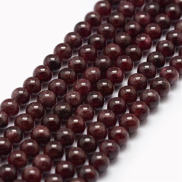 

PandaHall Natural Garnet Bead Strands, Round, 4.5~5mm, Hole: 1mm, about 89pcs/strand, 15.5 inch Garnet Round