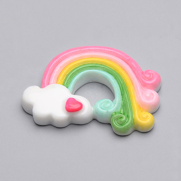 

PandaHall Resin Cabochons, Rainbow, Colorful, 35x25x6.5mm Resin Rainbow