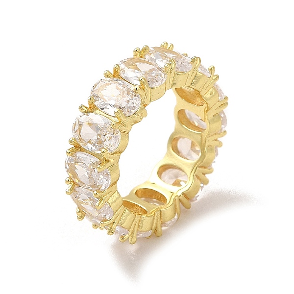 

PandaHall Cubic Zirconia Over Wrap Finger Ring, Real 18K Gold Plated Brass Jewelry for Women, Lead Free & Cadmium Free, Clear, 6mm, Inner...