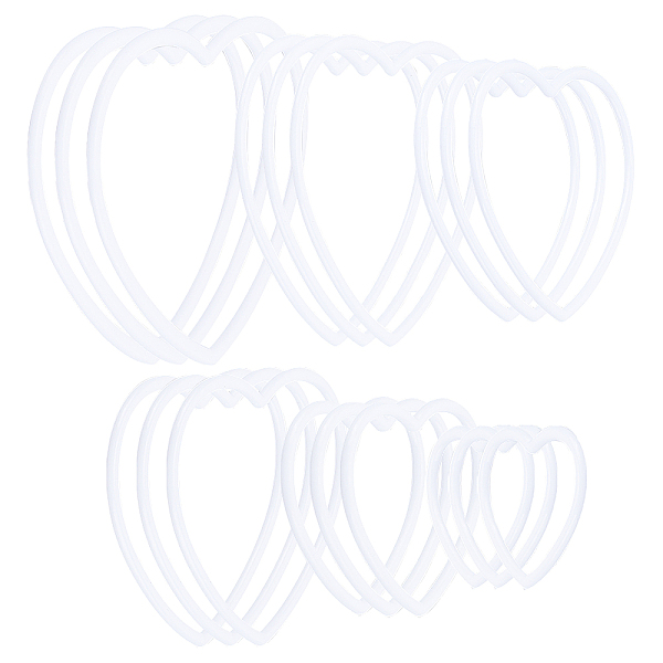 

PandaHall GORGECRAFT 18PCS 6 Styles Dream Rings Catcher Heart Macrame Hoop for Crafts Catch Dream Plastic Rings White Woven Web Making...