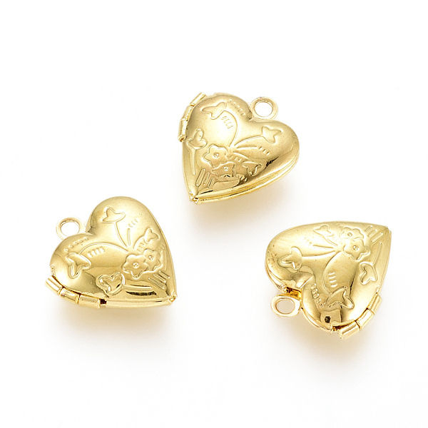 

PandaHall Brass Locket Pendants, Photo Frame Charms for Necklaces, Heart, Golden, 15.2x13.2x4.6mm, Hole: 1.6mm, Inner Measure: 6.3x8mm Brass...