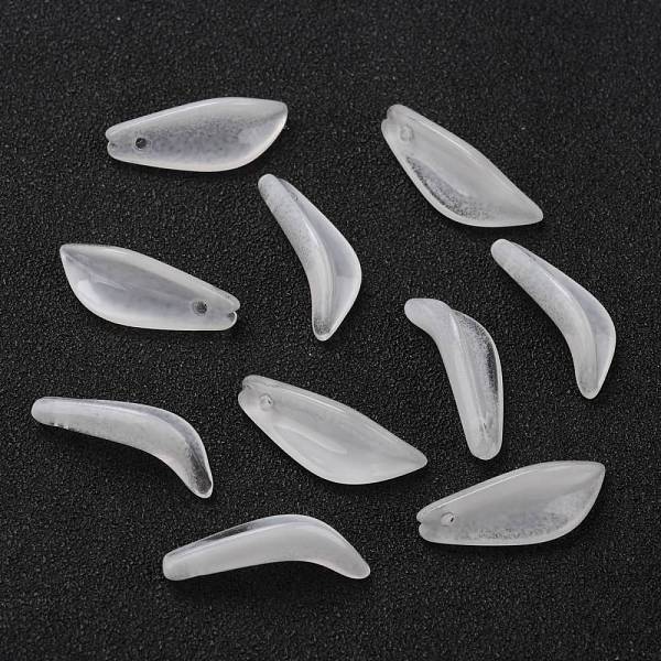 

PandaHall Transparent Glass Pendants, Petaline, Clear, 21.5x8x5mm, Hole: 1mm Glass Petaline Clear