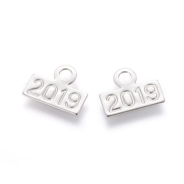 

PandaHall 304 Stainless Steel Charms, Rectangle with Birth Year 2019, Stainless Steel Color, 10x12x0.5mm, Hole: 2.4mm 304 Stainless Steel...