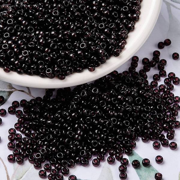

PandaHall MIYUKI Round Rocailles Beads, Japanese Seed Beads, (RR2402) Transparent Extra Dark Smoky Amethyst, 8/0, 3mm, Hole: 1mm, about..., Purple
