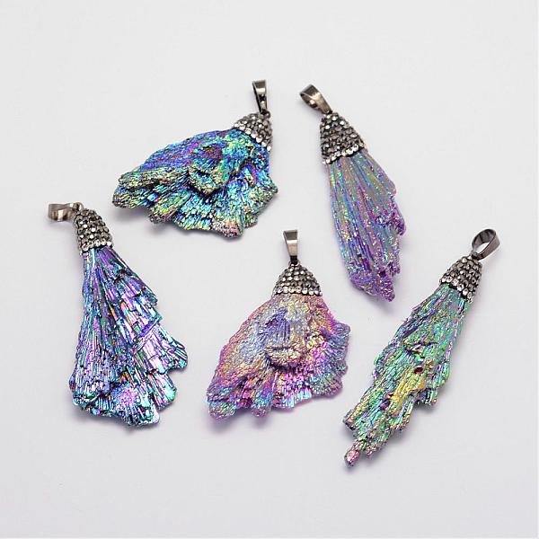 

PandaHall Resin Big Pendants, with Brass Findings and Polymer Clay Rhinestones, Nuggets, Mixed Color, 38~58x16~30x10mm, Hole: 8x5mm..., Multicolor