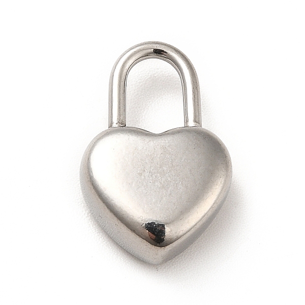 

PandaHall 304 Stainless Steel Pendants, Heart Padlock, Stainless Steel Color, 18.5x12x6mm, Hole: 7.5x4.5mm 304 Stainless Steel Lock