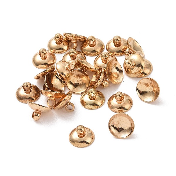 

PandaHall Brass Bead Cap Pendant Bails, for Globe Glass Bubble Cover Pendants, Vail, Lid, Light Gold, 8x6mm, Hole: 1mm Brass