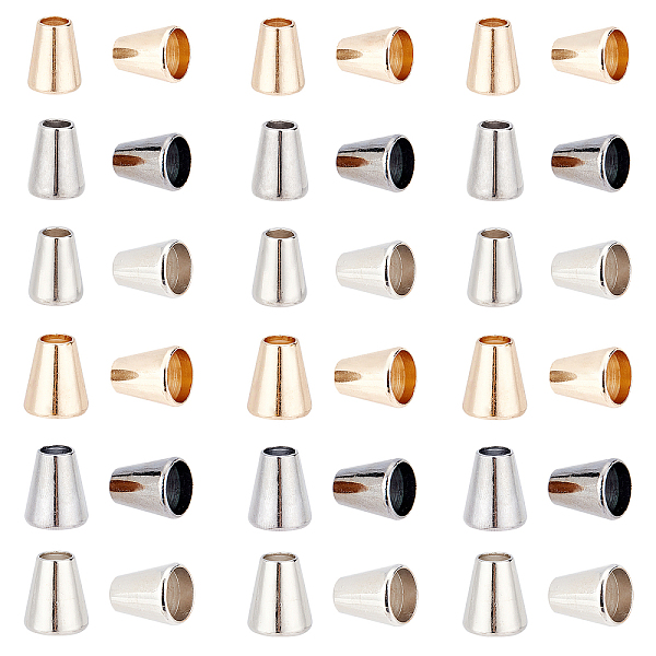 

PandaHall CHGCRAFT 72Pcs 6 Style Zinc Alloy Cord Ends, End Caps, Cone, Mixed Color, 13~14x10~11.5mm, Hole: 5~5.7mm, Inner Diameter: 8~10mm...