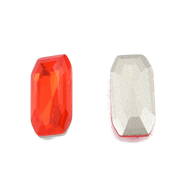 

PandaHall K9 Glass Rhinestone Cabochons, Pointed Back & Back Plated, Faceted, Rectangle Octagon, Siam, 12x6x3mm Glass Rhinestone Octagon Red