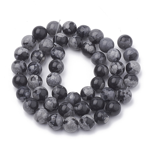 

PandaHall Synthetic Snowflake Obsidian Beads Strands, Round, 4~4.5mm, Hole: 1mm, about 87pcs/strand, 15.3 inch Snowflake Obsidian Round