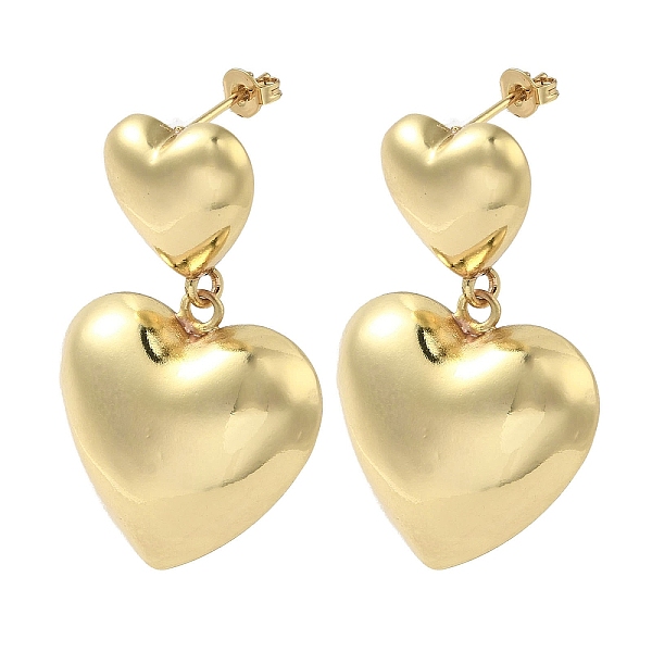 

PandaHall Brass Stud Earrings, Cadmium Free & Lead Free, Heart, Real 18K Gold Plated, 40.5x25mm Brass Heart