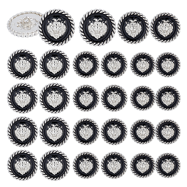 

PandaHall 24Pcs 3 Style 1-Hole Zinc Alloy Enamel Shank Buttons, Flat Round with Lion Pattern, Black, 18~23x8.5~9.5mm, Hole: 2mm, 8pcs/style...