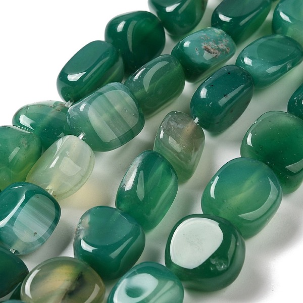 

PandaHall Natural Agate Beads Strands, Dyed & Heated, Nuggets, Tumbled Stone, Medium Sea Green, 14~15x10~14x8~9.5mm, Hole: 1.6mm, about...