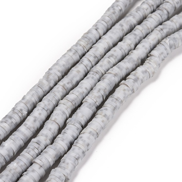 

PandaHall Handmade Polymer Clay Beads Strands, for DIY Jewelry Crafts Supplies, Heishi Beads, Disc/Flat Round, Light Grey, 6x0.5~1mm, Hole...