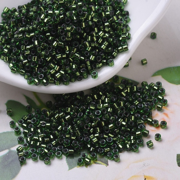 

PandaHall MIYUKI Delica Beads Small, Cylinder, Japanese Seed Beads, 15/0, (DBS0182) Silver Lined Jade Green, 1.1x1.3mm, Hole: 0.7mm, about...