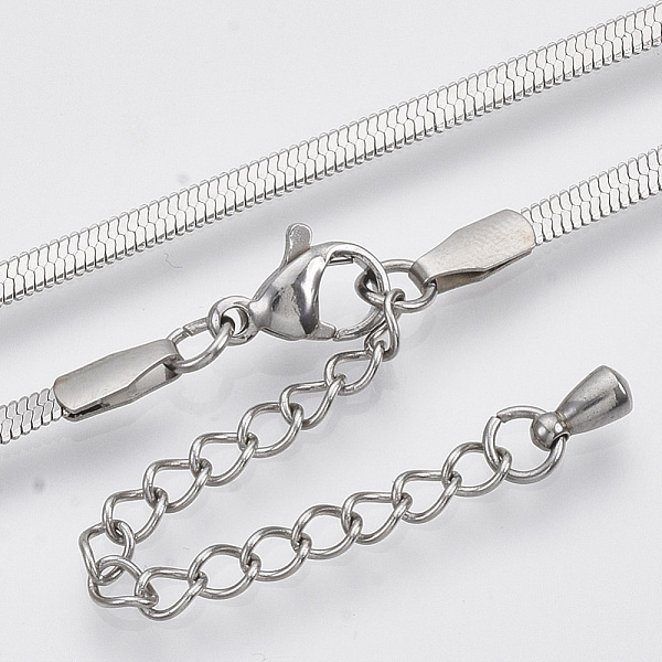 

PandaHall 304 Stainless Steel Herringbone Chains Necklace, with Lobster Claw Clasps, Nickel Free, Real Platinum Plated, 16.5 inch(42cm)...