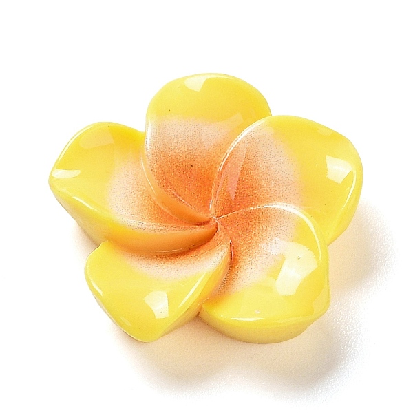 

PandaHall Opaque Resin Cabochons, Plumeria Flower, Gold, 20x20.5x6.5mm Resin Flower Gold