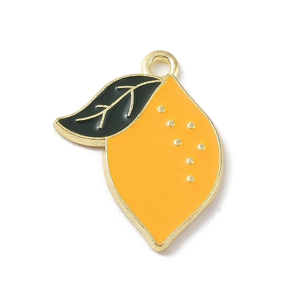 

PandaHall Golden Plated Alloy Enamel Pendants, Lemon, 21x16x1mm, Hole: 1.5mm Alloy+Enamel Lemon Gold