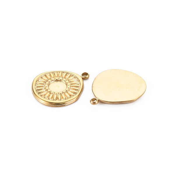 

PandaHall Ion Plating(IP) 304 Stainless Steel Pendant Enamel Settings, Flat Round, Real 14K Gold Plated, 18x16x1.5mm, Hole: 1.6mm 304...