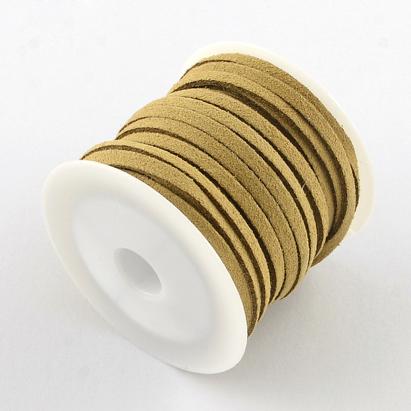 

PandaHall Faux Suede Cord, Faux Suede Lace, BurlyWood, 4x1.5mm, about 5.46 yards(5m)/roll, 25rolls/bag Faux Suede Orange