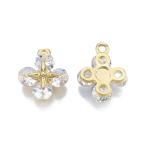 

PandaHall Brass Pave Clear Cubic Zirconia Charms, Nickel Free, Flower, Real 18K Gold Plated, 12x10x4mm, Hole: 1.2mm Brass+Cubic Zirconia...