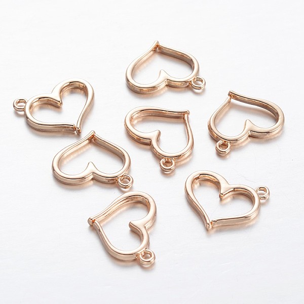 

PandaHall Brass Pendants, Heart, Light Gold, 13x15x2mm, Hole: 1mm Alloy Heart