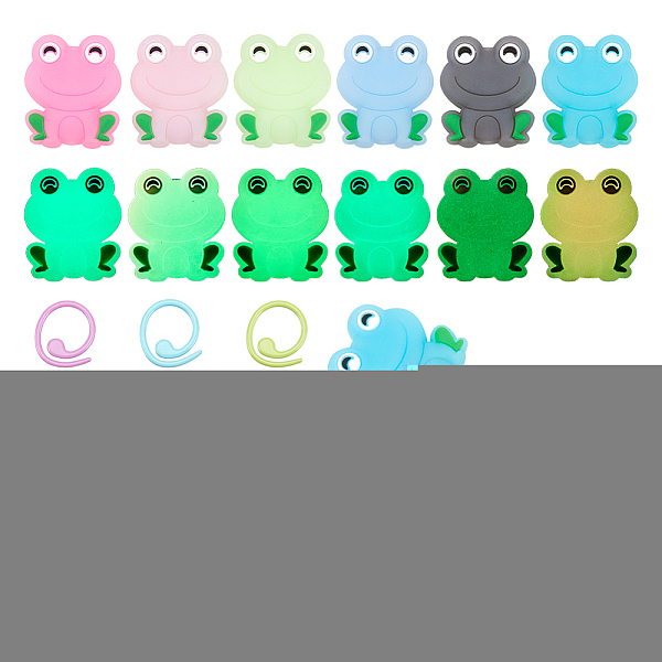 

PandaHall 12 Pcs Knitting Needle Stoppers, 30 Pcs Knitting Stitch Marker Rings Frog Needle Point Protectors Stitch Stoppers Knitting..., Multicolor