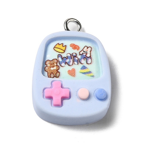 

PandaHall Opaque Resin Pendants, Game Machine Charms, with Platinum Tone Iron Loops, Light Steel Blue, 25x17x6.5mm, Hole: 2mm Iron+Resin...