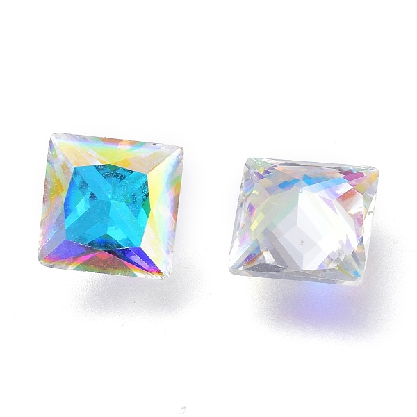 

PandaHall Cubic Zirconia Pointed Back Cabochons, Faceted Square, Crystal AB, 6x6x3mm Cubic Zirconia Square Clear