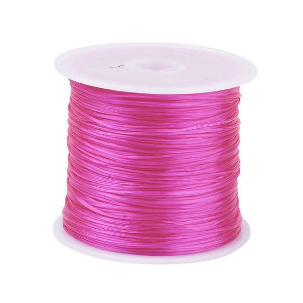 

PandaHall Flat Elastic Crystal String, Elastic Beading Thread, for Stretch Bracelet Making, Deep Pink, 0.8mm, 60m/roll Spandex Flat Pink