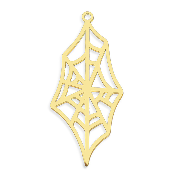 

PandaHall 201 Stainless Steel Pendants, Laser Cut, Vacuum Plating, Spider Web, Golden, 38x18x1mm, Hole: 1.5mm 201 Stainless Steel Others