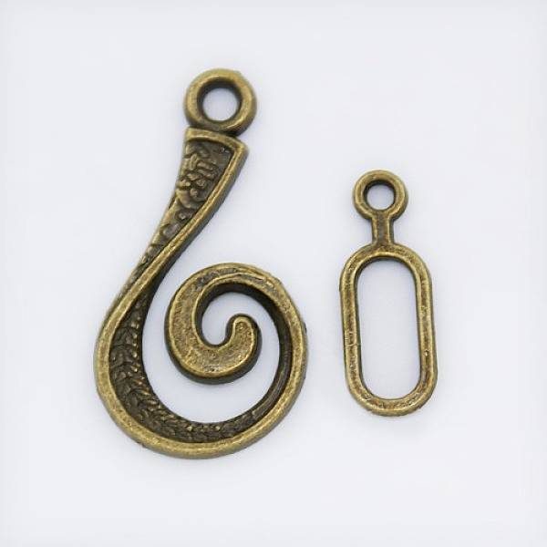

PandaHall Alloy Hook and Eye Clasps, Cadmium Free & Lead Free, Antique Bronze Color, 13.5x25.5x1.5mm 6x16.5x1mm, hole: 2mm, Bar: 6mm wide...