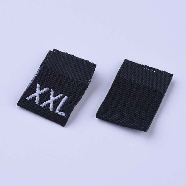 

PandaHall Clothing Size Labels(2XL), Garment Accessories, Size Tags, Black, 18x12.5x1mm, 200pcs/bag Cotton Black