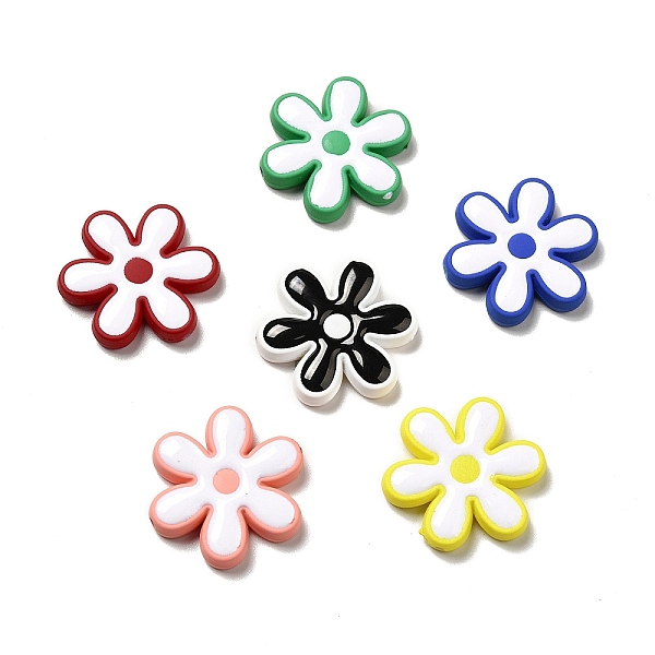 

PandaHall Opaque Acrylic Beads, with Enamel, Snowflake, Mixed Color, 25x22.5x4.5mm, Hole: 1.6mm Acrylic Snowflake Multicolor
