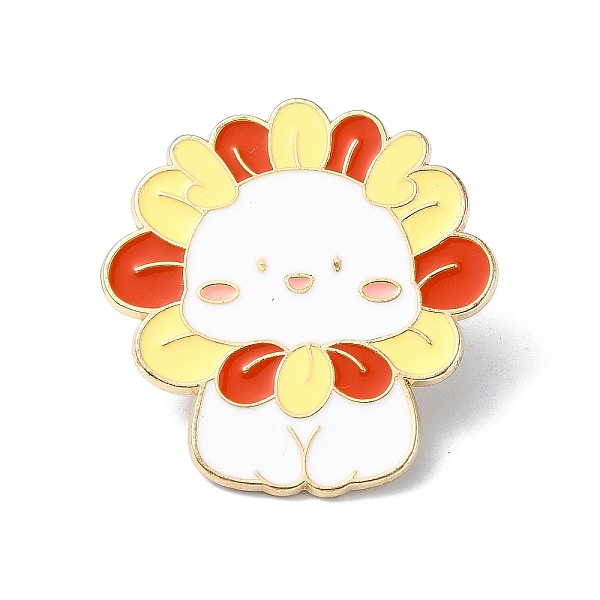 

PandaHall Animal Enamel Pin, Alloy Brooches for Backpack Clothes, Cadmium Free & Lead Free, Flower, Golden, 30x29x1.5mm Alloy+Enamel Flower