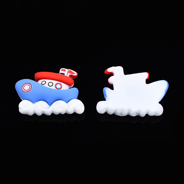 

PandaHall Opaque Resin Cabochons, Nautical Theme, Boat, Cornflower Blue, 22x31x7mm Resin Vehicle