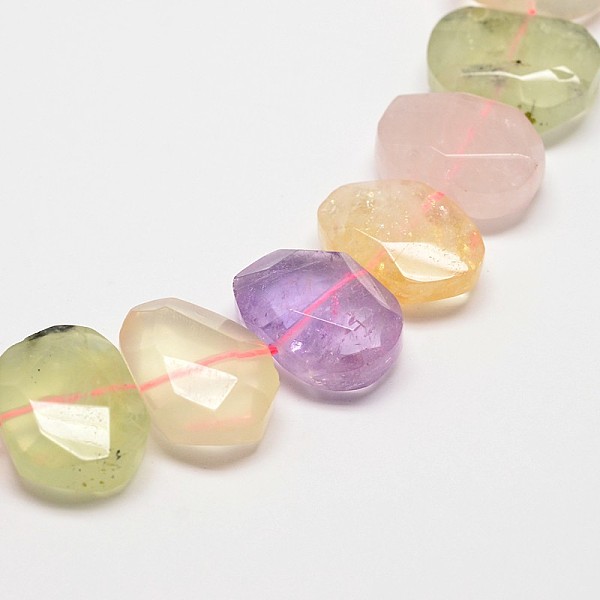 

PandaHall Natural Mixed Stones Nuggets Strands, Faceted, 19~21x14~16x7mm, Hole: 1mm, about 26pcs/strand, 15.7 inch Mixed Stone Nuggets